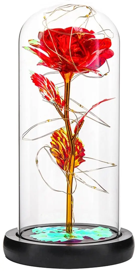 Искусственный цветок в стеклянной колбе Aptel AG776 (Red)