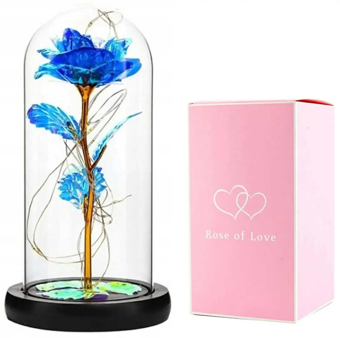 Искусственный цветок в стеклянной колбе Aptel AG776B (Blue) - 3