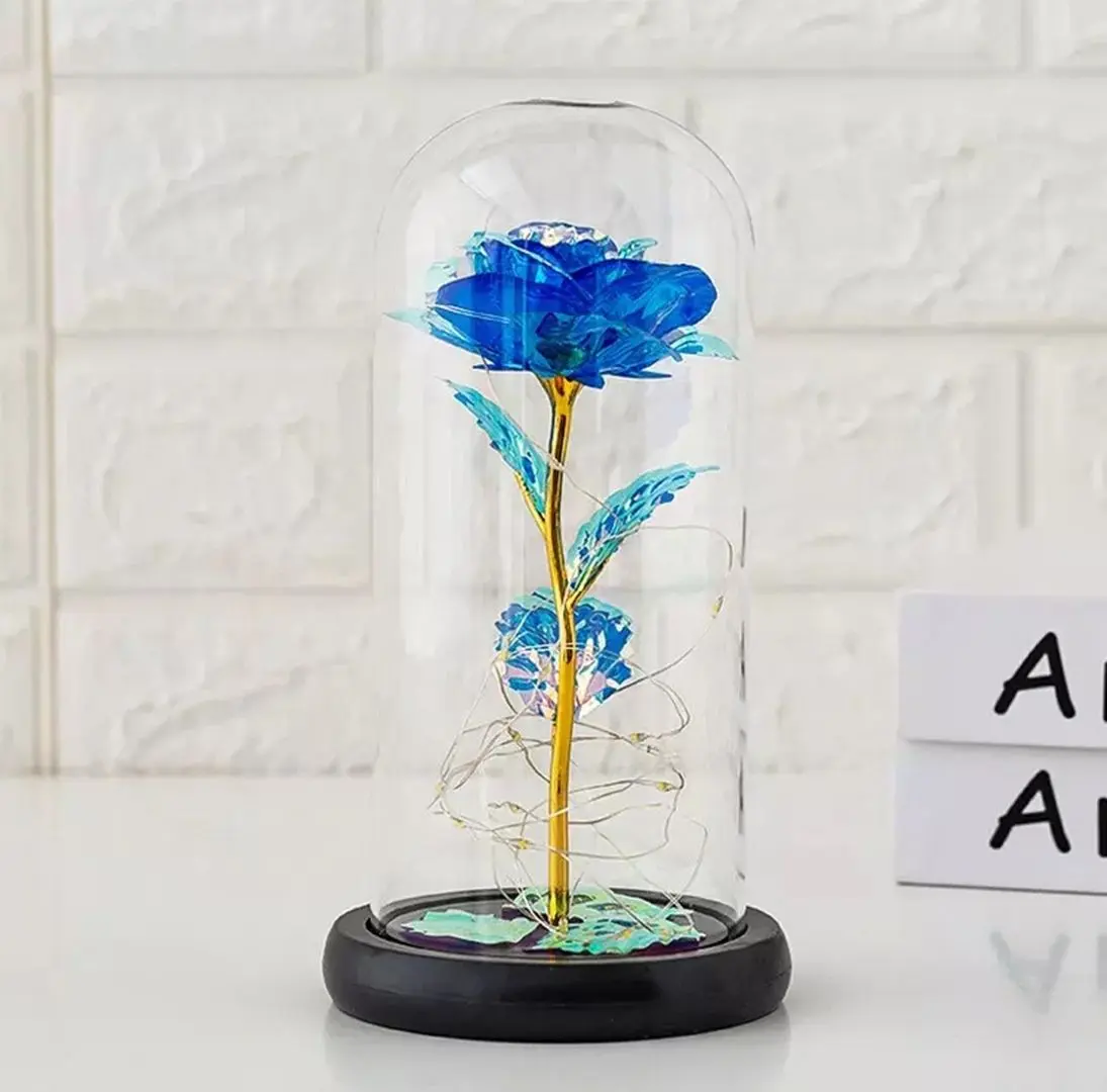 Искусственный цветок в стеклянной колбе Aptel AG776B (Blue) - 4