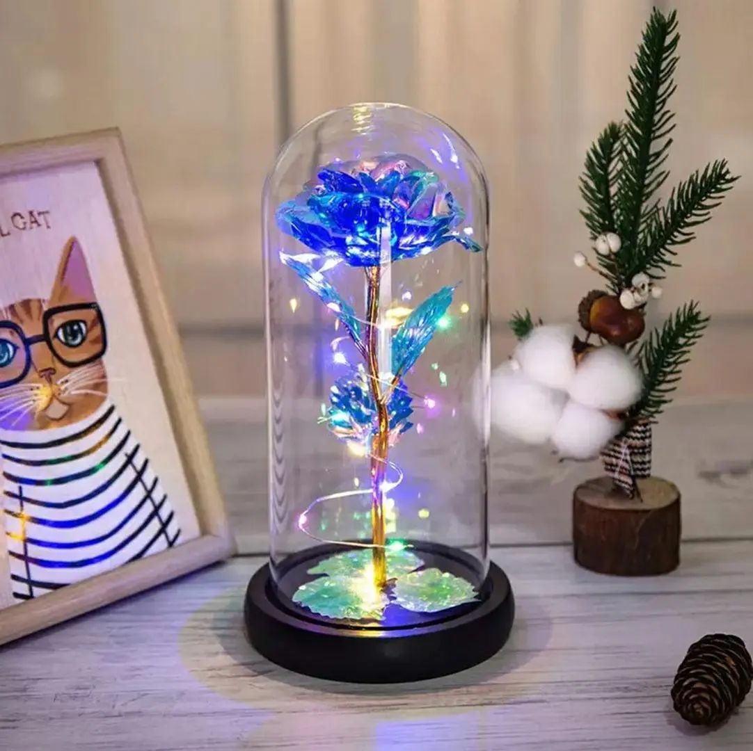 Искусственный цветок в стеклянной колбе Aptel AG776B (Blue) - 5