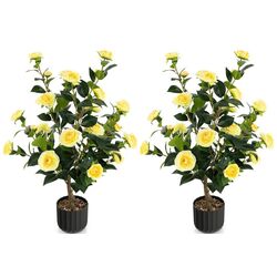 Set de plante artificiale Costway HZ10188YW-2 95cm (Yellow)