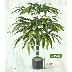 Set de plante artificiale Costway HZ10280GN-2 100cm (Green) Thumb