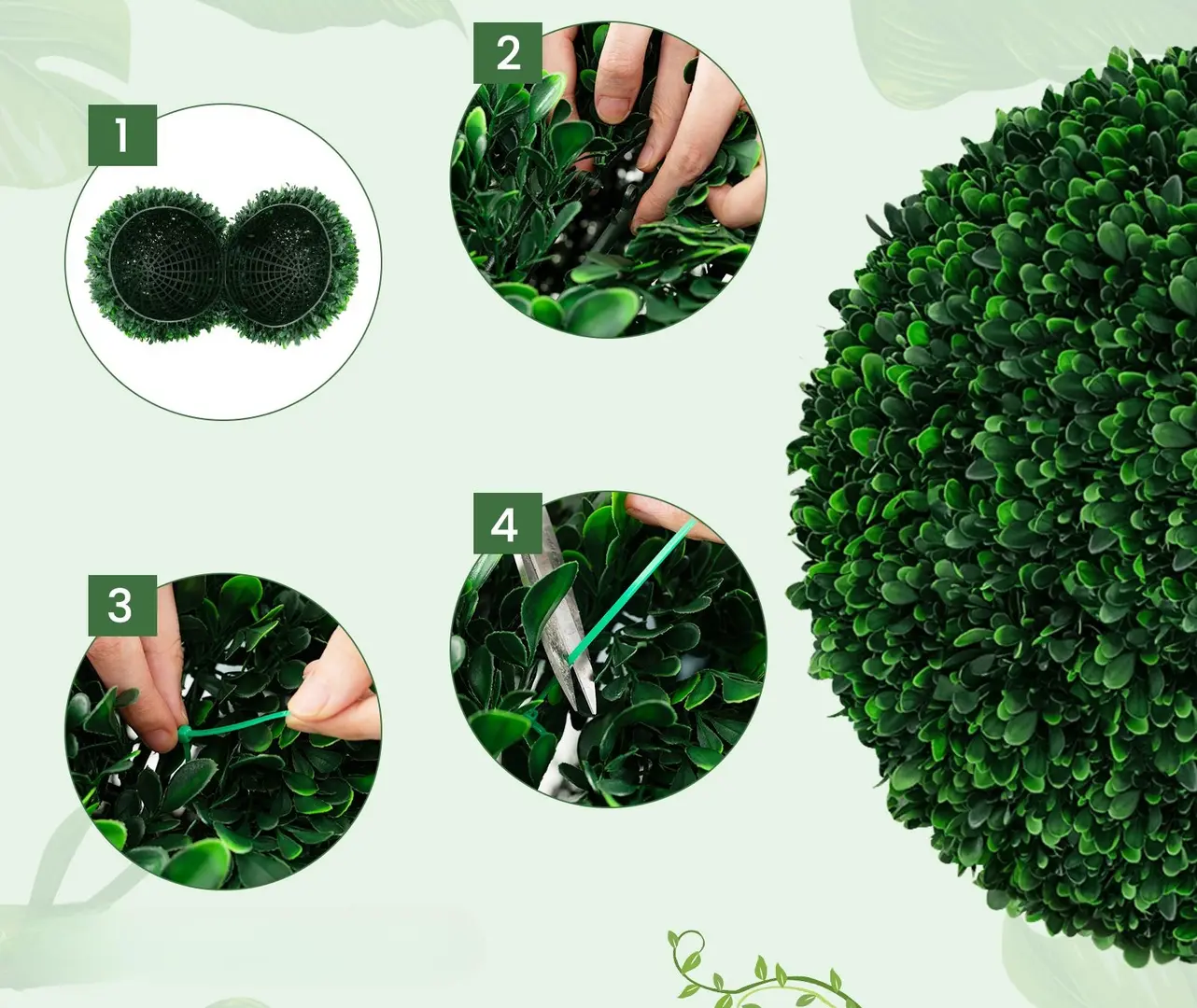 Set de bile topiary Costway HZ10291-M (Green)