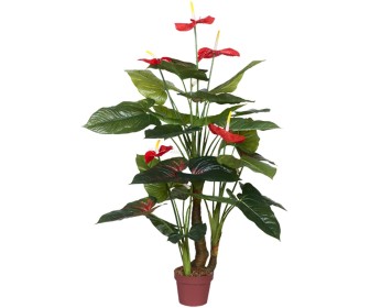 Planta artificiala Anthurium (Green/Red)