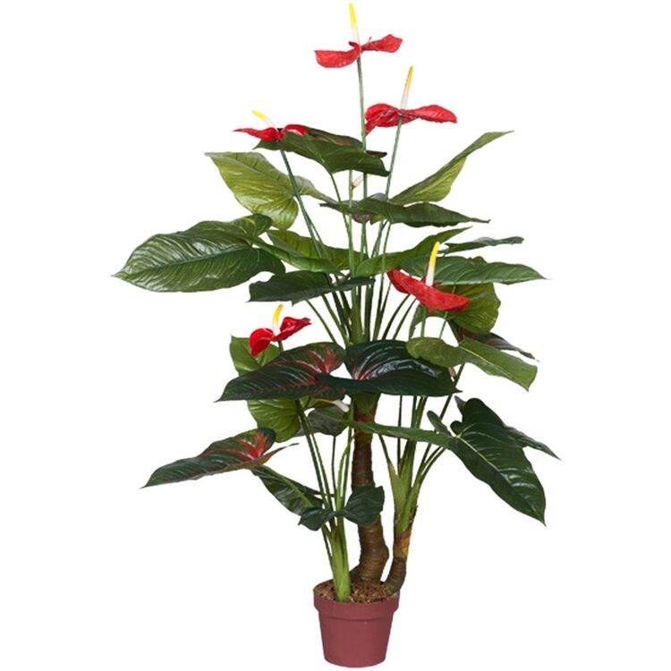 Planta artificiala Anthurium (Green/Red)