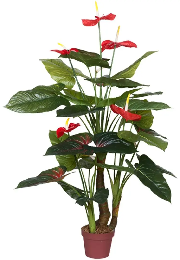 Planta artificiala Anthurium (Green/Red)