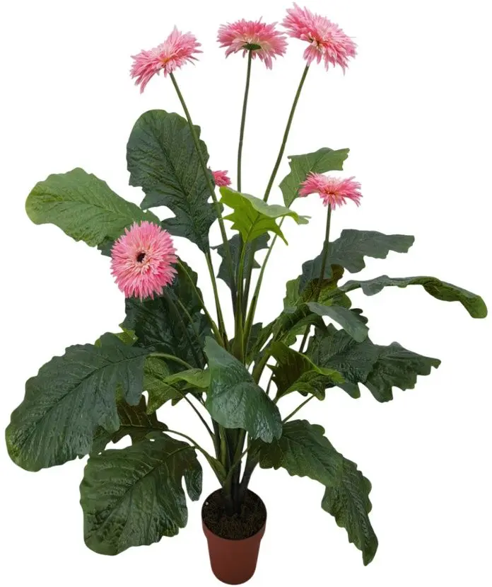 Planta artificiala Gerbera Jamesonii 70cm (Green/Pink)