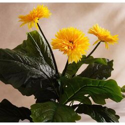 Planta artificiala Gerbera Jamesonii 70cm (Green/Yellow) Thumb
