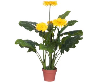 Planta artificiala Gerbera Jamesonii 70cm (Green/Yellow)