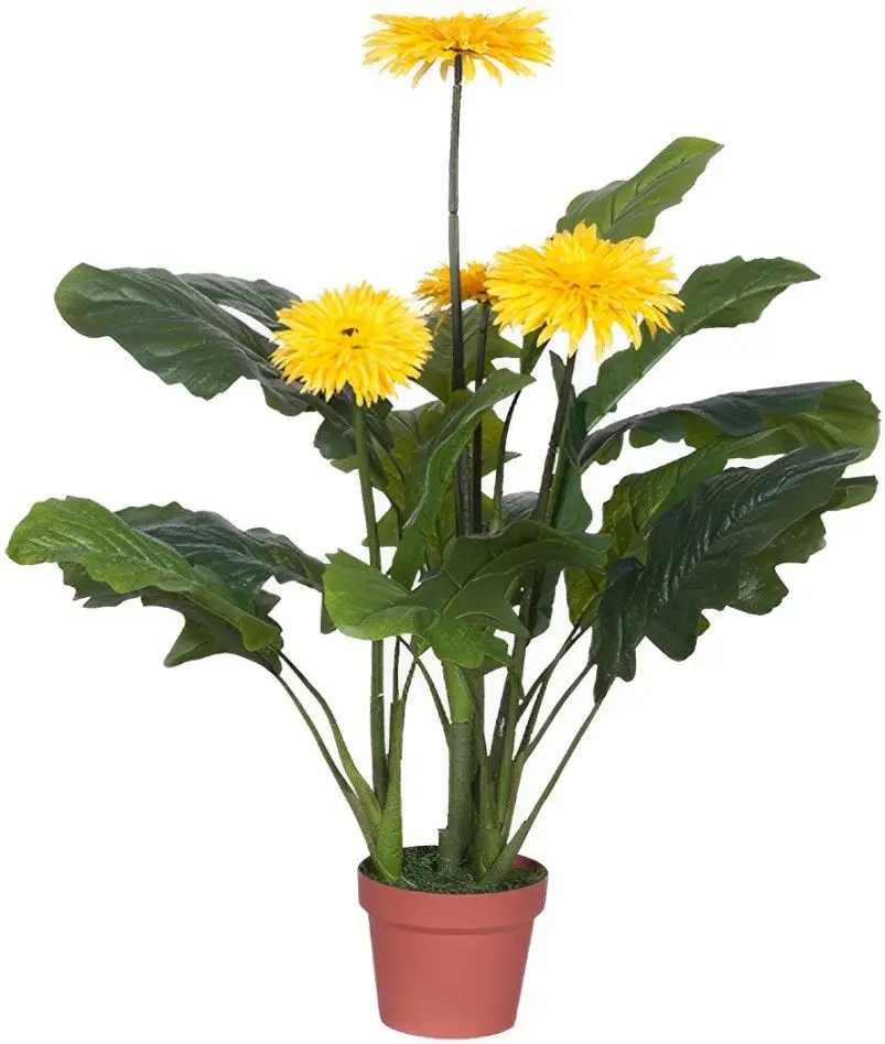 Planta artificiala Gerbera Jamesonii 70cm (Green/Yellow)