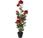 Planta artificiala Tufa de trandafiri 41707 95cm (Red)