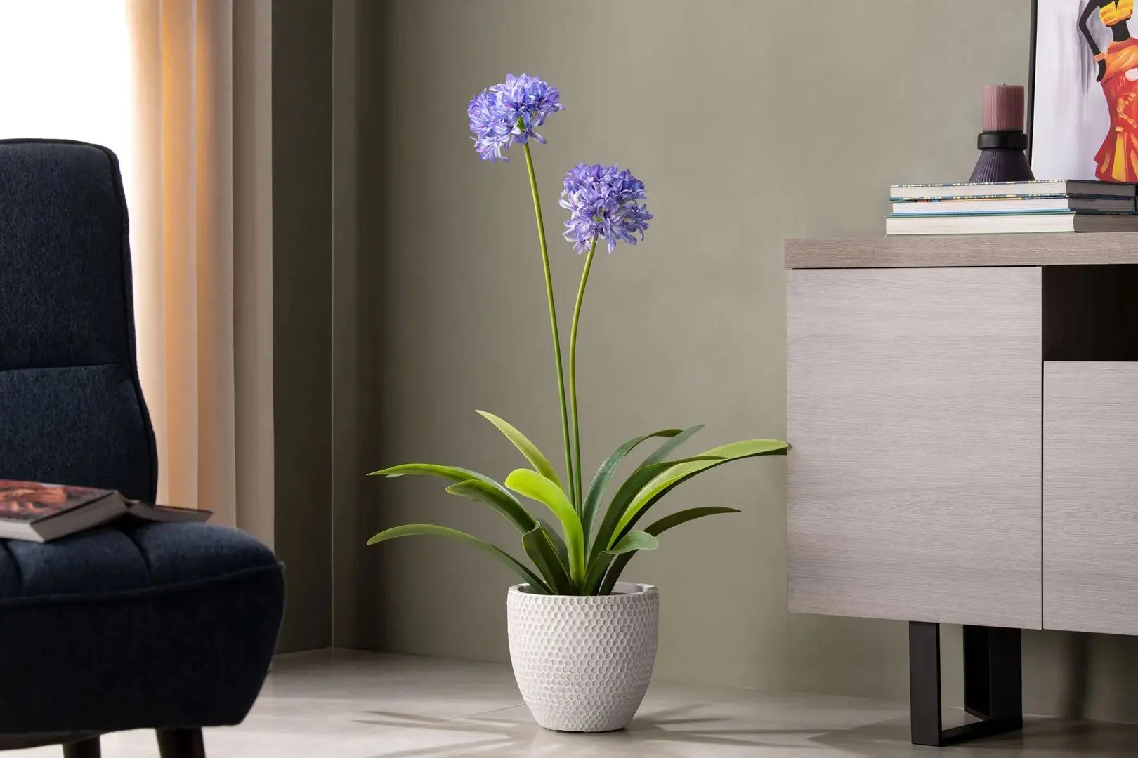 Planta artificiala Narcissus 108cm (Green/Purple)