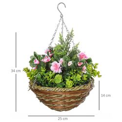 Set de plante artificiale in ghivece Outsunny 844-360 (Brown/Green) Thumb