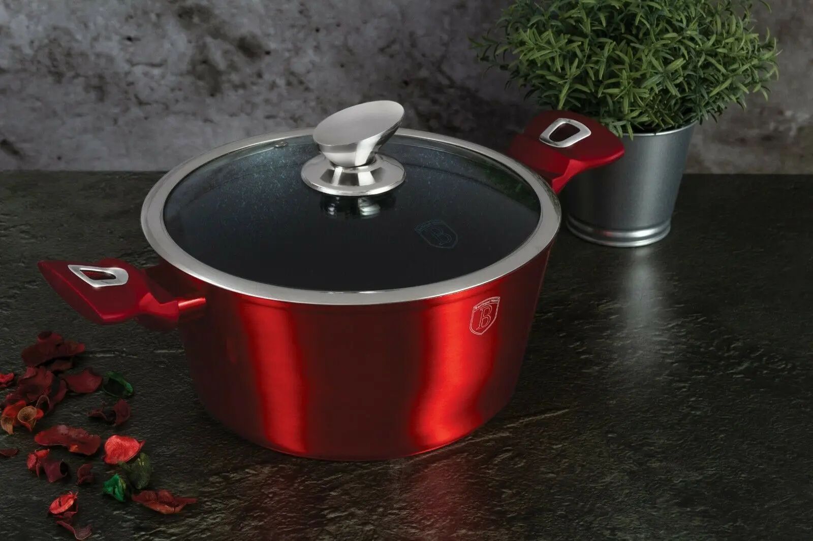 Кастрюля с крышкой Berlinger Haus Metallic BH 1258 (Burgundy) - 4