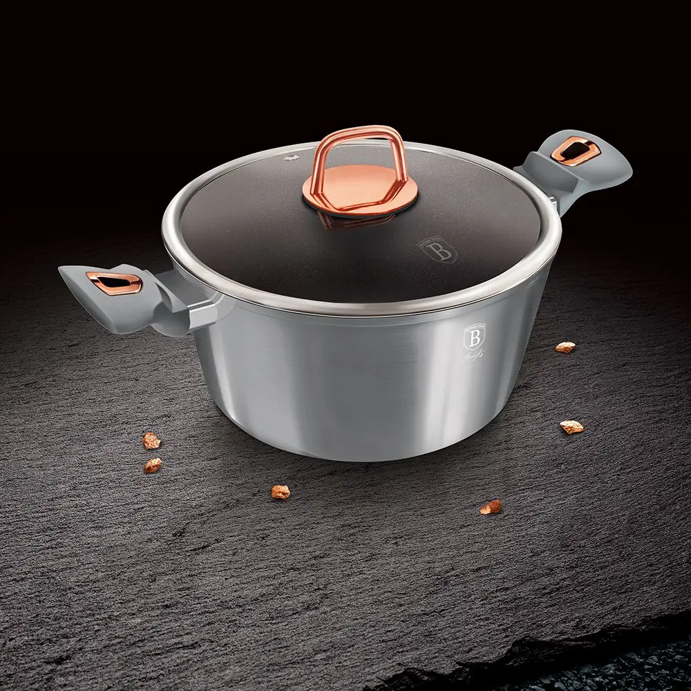 Кастрюля с крышкой Berlinger Haus Moonlight BH 6013 (Metallic Grey/Rose Gold) - 4