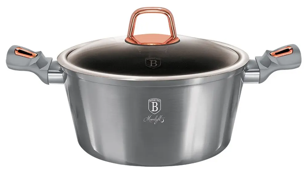 Кастрюля с крышкой Berlinger Haus Moonlight BH 6013 (Metallic Grey/Rose Gold)
