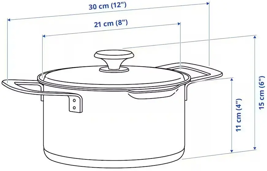 Cratita cu capac Ikea Hemkomst 3.0L (Inox)
