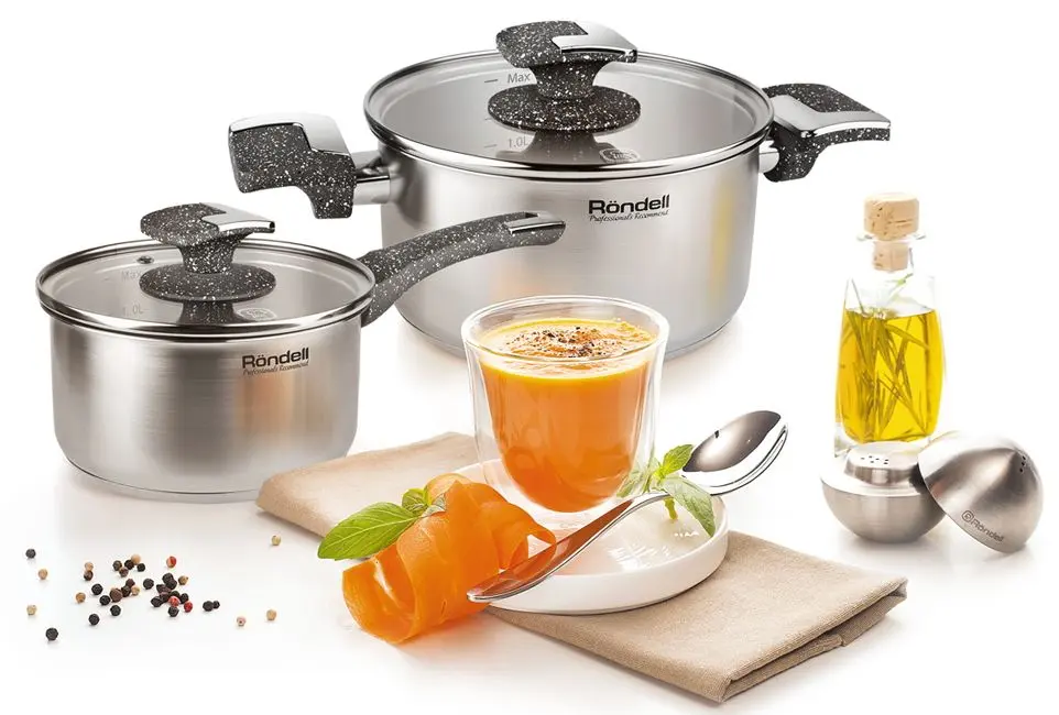 Кастрюля с крышкой Rondell Marmara RDS-998 (Inox) - 4