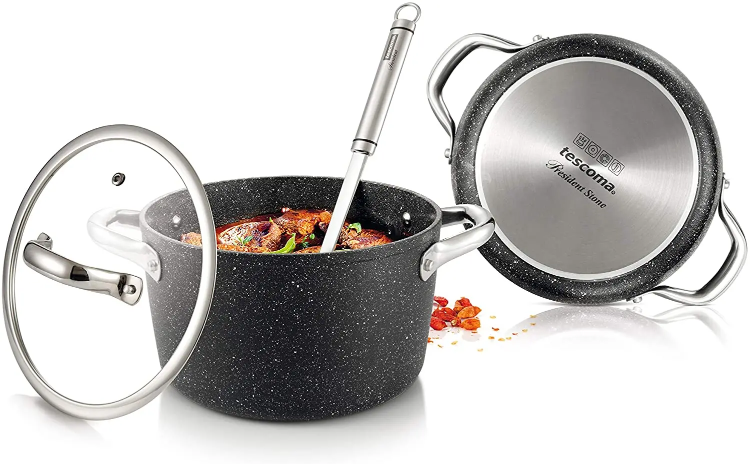 Кастрюля с крышкой Tescoma President Stone 780335 (Black)