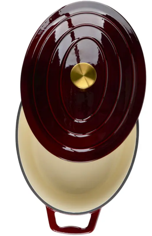 Oala cu capac Alpina Cast Iron (Burgundy) - 3