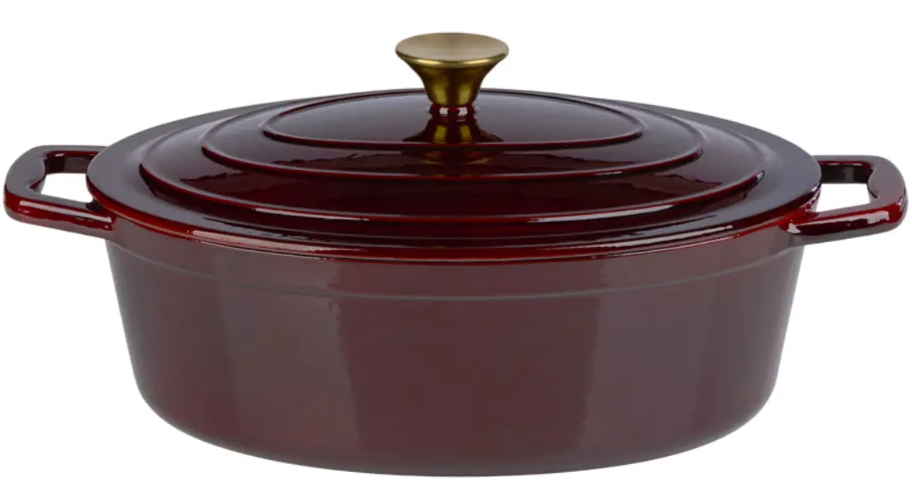 Oala cu capac Alpina Cast Iron (Burgundy)