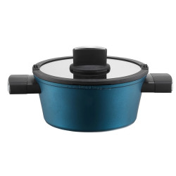 Oala cu capac Ambition Azzuro Qualum Basic Coating (Blue)