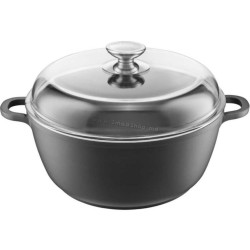 Oala cu capac Ambition Taurus Platinum Plus Coating 28cm (Black)