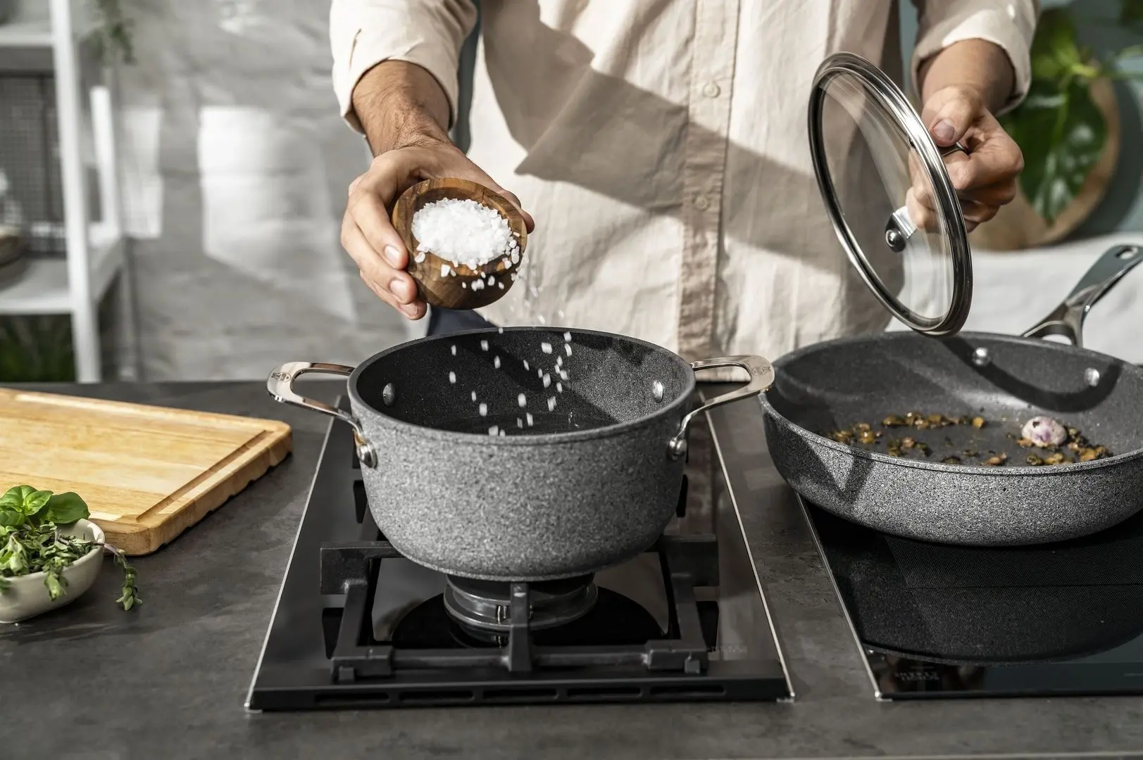 Cratita cu capac Ballarini Salina 75002-829 (Grey)