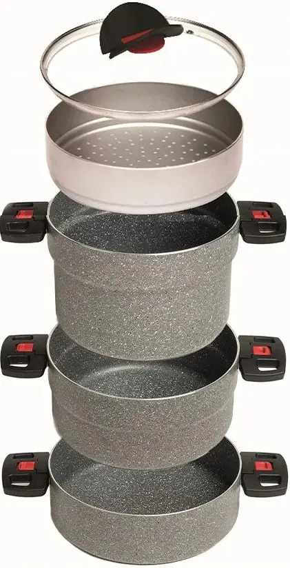 Набор кастрюль Ballarini Click&Cook Granitium 22cm (Brown)