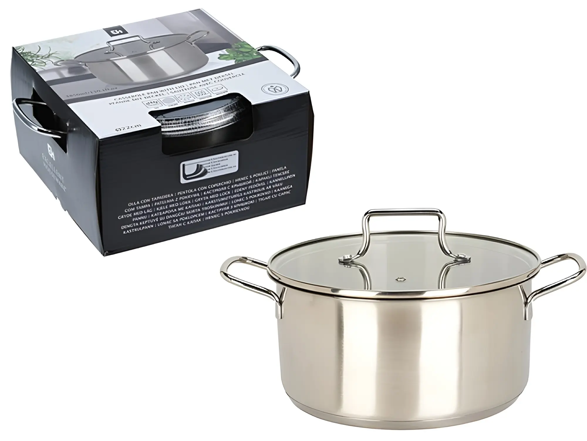 Oala cu capac Excellent Houseware 55422 (Gold Inox)
