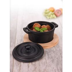 Набор кокот с крышкой + подставка Excellent Houseware 18329 (Black) Thumb