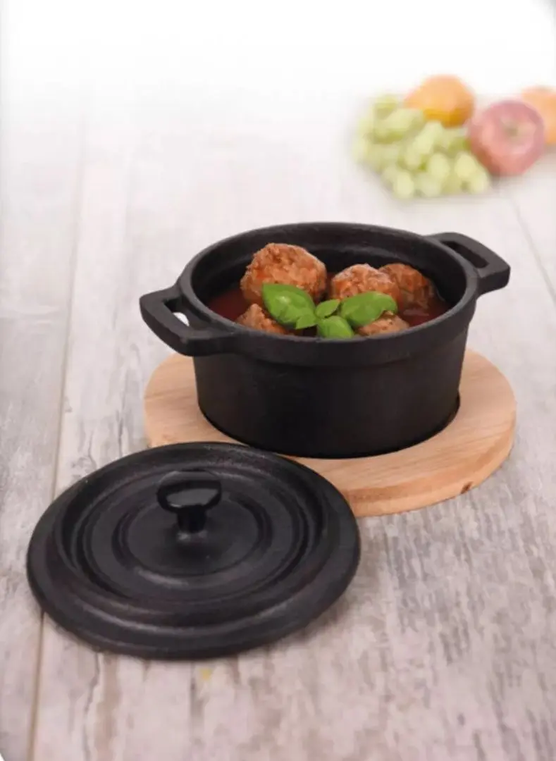 Набор кокот с крышкой + подставка Excellent Houseware 18329 (Black)