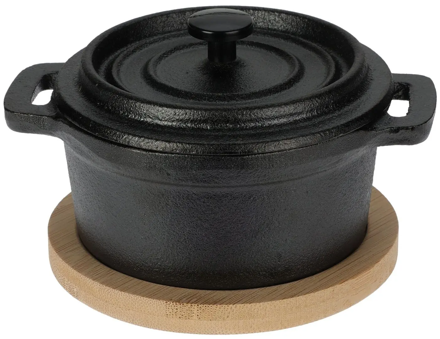 Набор кокот с крышкой + подставка Excellent Houseware 18329 (Black)