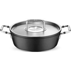 Oala cu capac Fissler Luno 28cm 4.3L (Black/Inox)