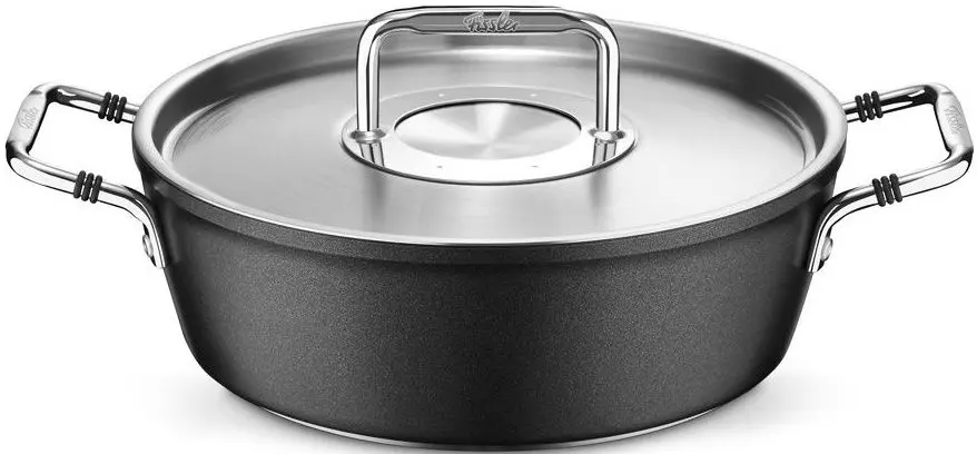 Кастрюля с крышкой Fissler Luno 28cm 4.3L (Black/Inox)