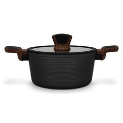 Кастрюля с крышкой Fissman Diamond 14304 (Black) Thumb