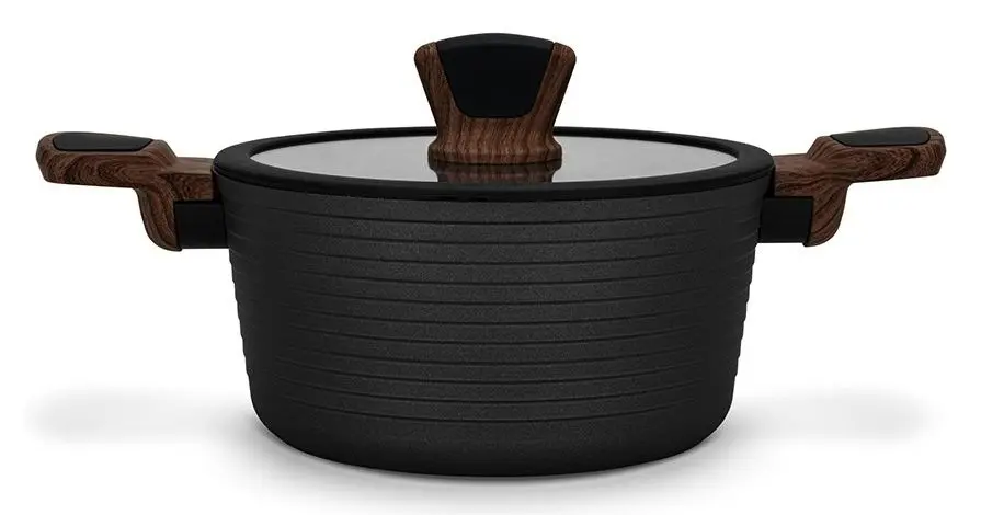 Кастрюля с крышкой Fissman Diamond 14304 (Black)