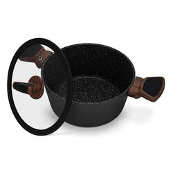 Кастрюля с крышкой Fissman Diamond 14304 (Black) Thumb