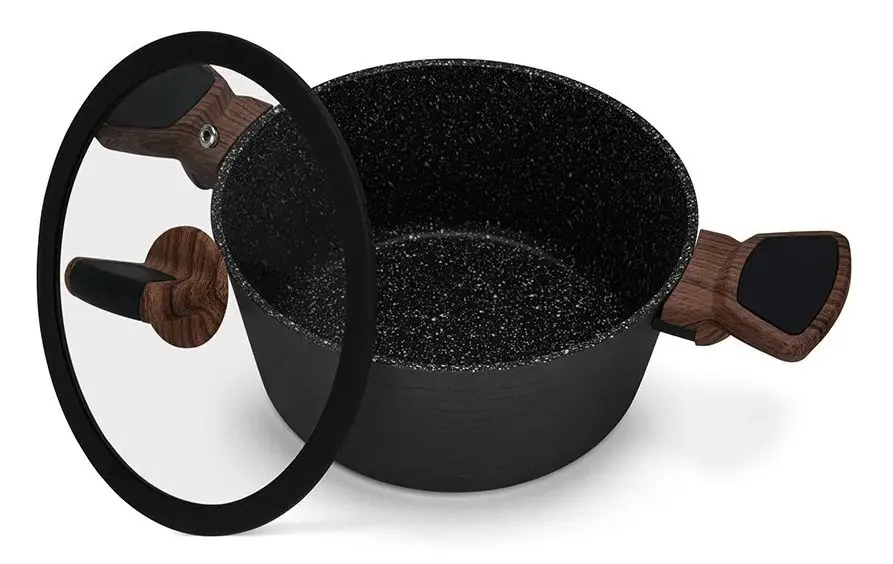 Кастрюля с крышкой Fissman Diamond 14304 (Black)