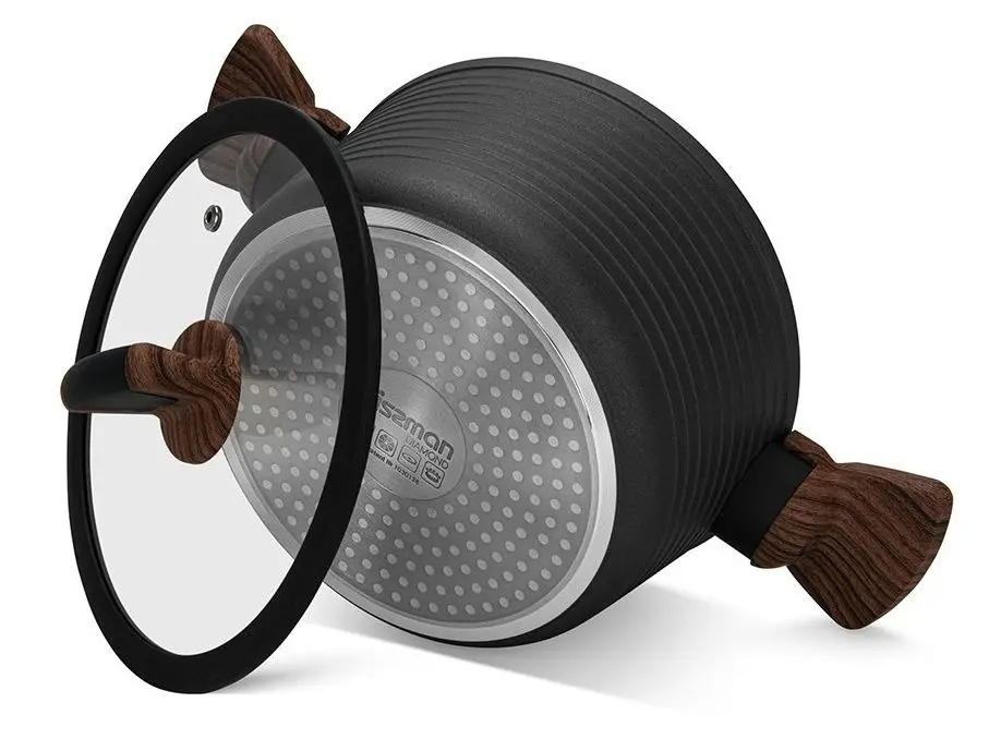 Кастрюля с крышкой Fissman Diamond 14304 (Black)