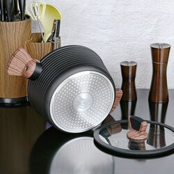 Кастрюля с крышкой Fissman Diamond 14304 (Black) Thumb