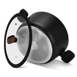 Кастрюля с крышкой Fissman Feorella 14513 (Black) Thumb