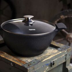 Кастрюля с крышкой Fissman Grande 14321 (Black) Thumb