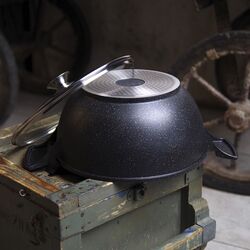 Кастрюля с крышкой Fissman Grande 14321 (Black) Thumb