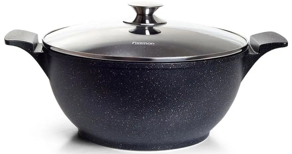 Кастрюля с крышкой Fissman Grande 14322 (Black)