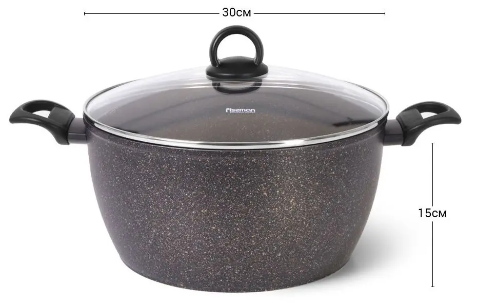 Кастрюля с крышкой Fissman Magna 14331 (Black)