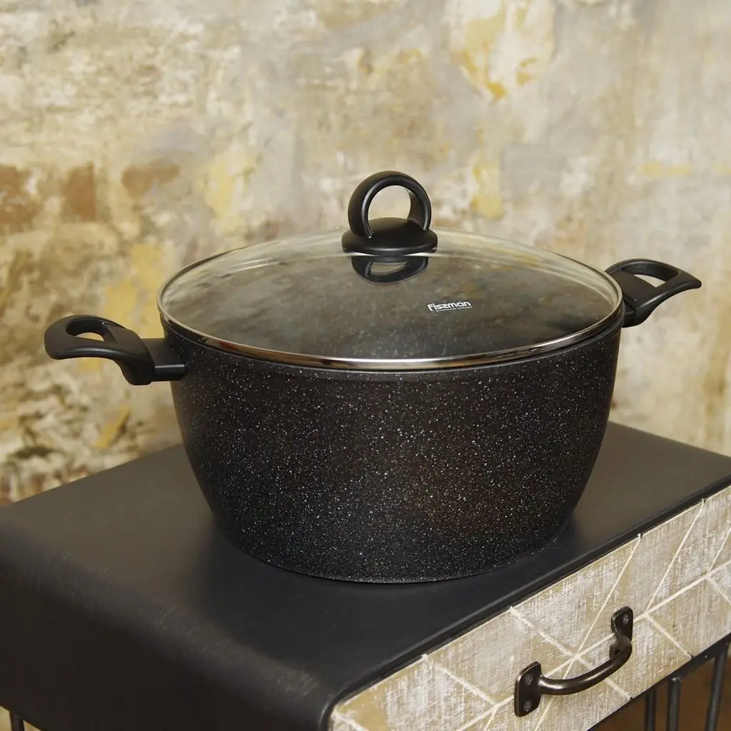 Кастрюля с крышкой Fissman Magna 14331 (Black)