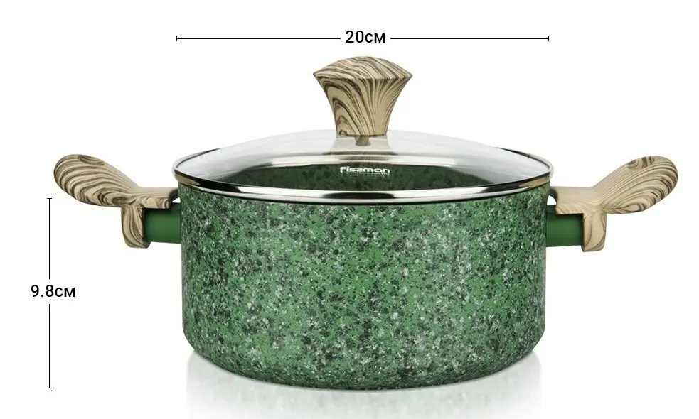 Кастрюля с крышкой Fissman Malachite 4318 (Green)