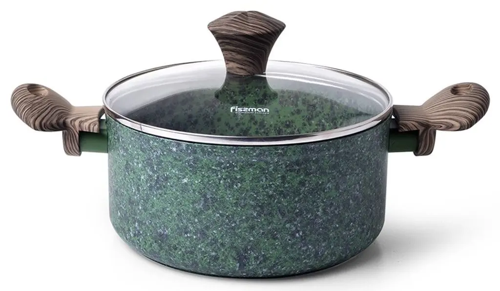 Кастрюля с крышкой Fissman Malachite 4318 (Green)