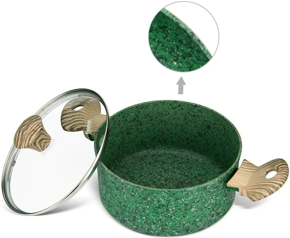 Кастрюля с крышкой Fissman Malachite 4319 (Green)